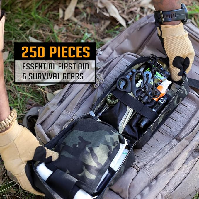 EVERLIT 250 Pieces Survival First Aid Kit IFAK EMT Molle Pouch Survival Kit - Image 7