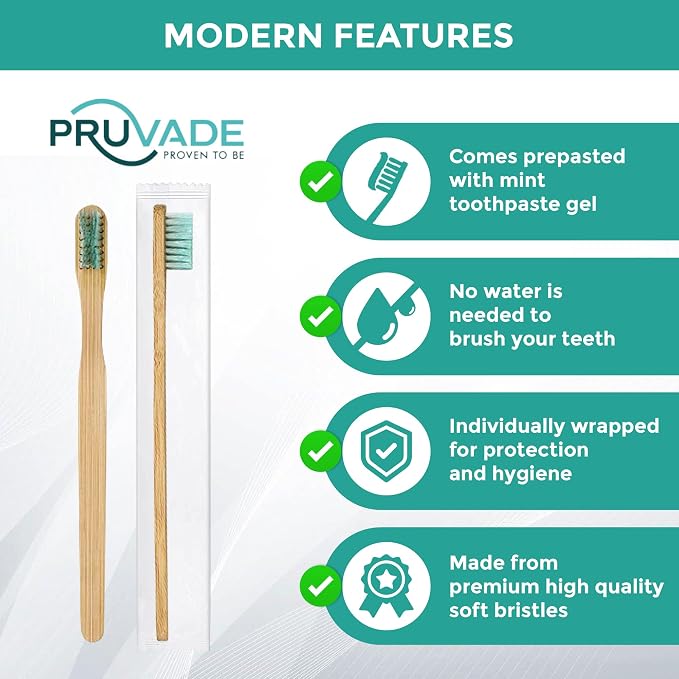 144 Pack Disposable Bamboo Toothbrushes - Image 8