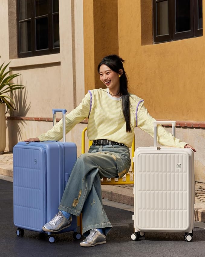 aji Expandable Top Open Carry On Luggage 22x14x9 Airline Approved, 20 Inch Hard - Image 2