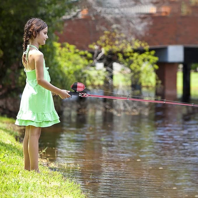 ODDSPRO Kids Fishing Pole Pink, Portable Telescopic Fishing Rod and Reel Combo - Image 3