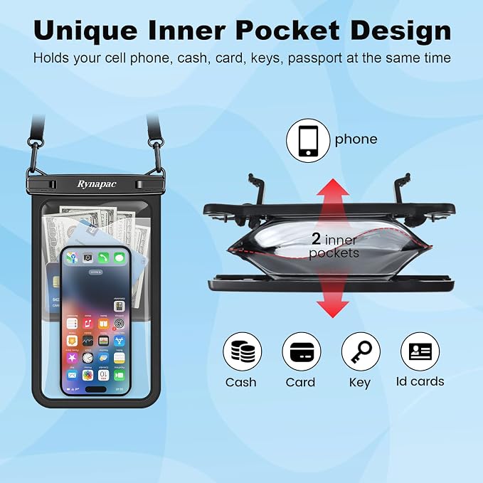 2 Pack Waterproof Phone Pouch - 10in Waterproof Phone Case - Image 6