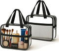 XEWEA 2PCS Middle TSA Approved Clear Travel Toiletry Bags by XEWEA