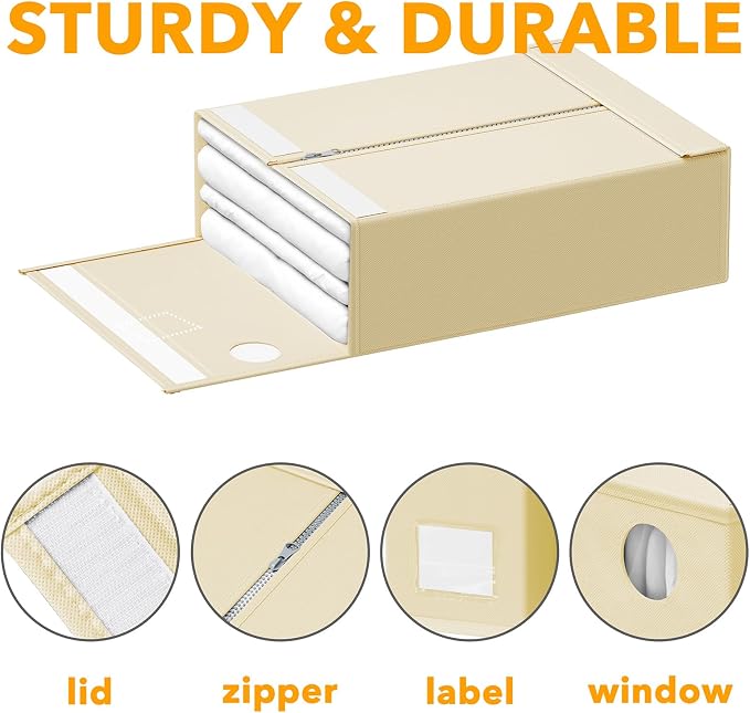 SpaceAid 12 Pack Bed Sheet Organizers and Storage, Foldable Organizer - Image 6