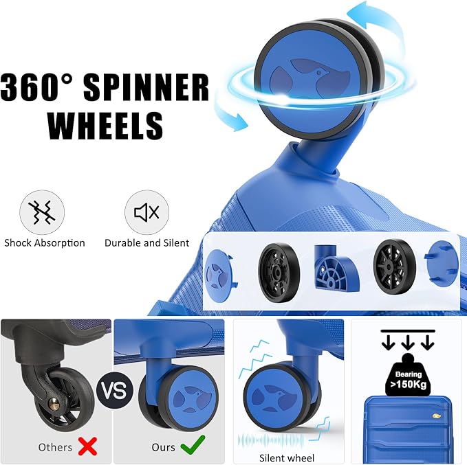 28 Inch Luggage with Spinner Wheels, Large Hard Shell Suitcase, Lightweight PP - Image 4