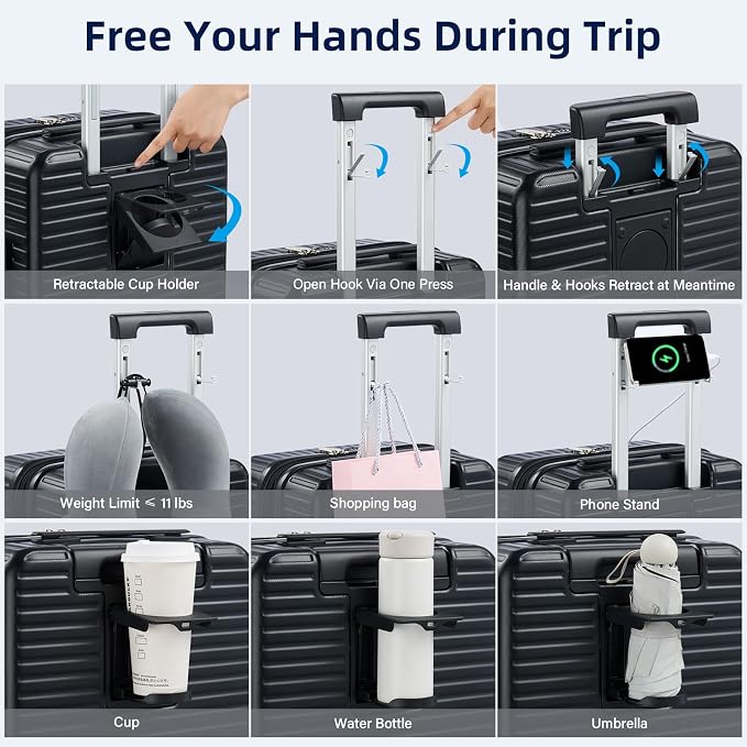 Hard Shell Suitcases Expandable Travel Luggage Sets 2 Piece, Carry on and Check - Image 2