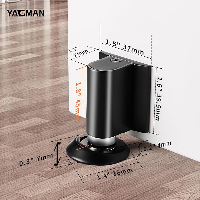 1 Pack Magnetic Door Stoppers Retractable Bottom of Door Holder No Drilling - Image 2