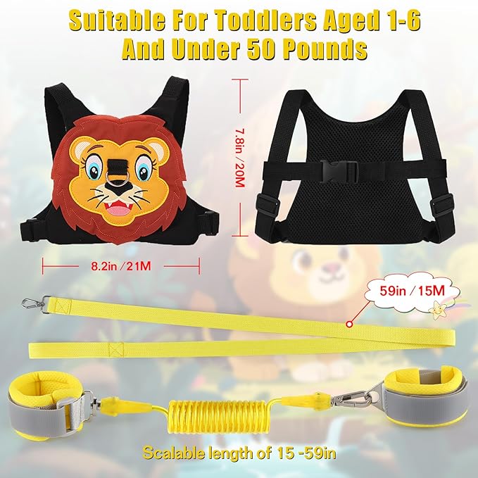 Toddlers Leash + Anti Lost Wrist Link Child Kids Safety Harness Kids Walking - Image 2