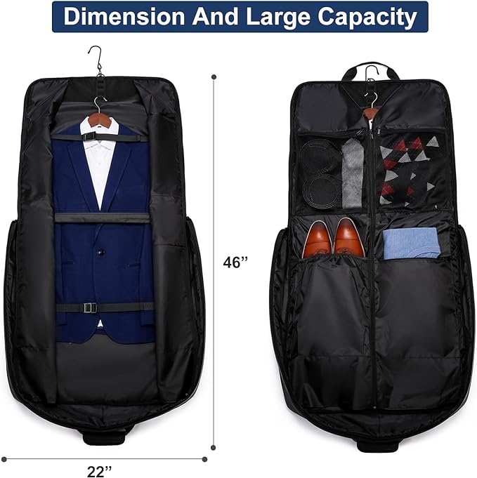 Garment Bag Travel Suit Bag for Men Large 40-Inch Carry on Garment Bag Up to 3 - Image 2
