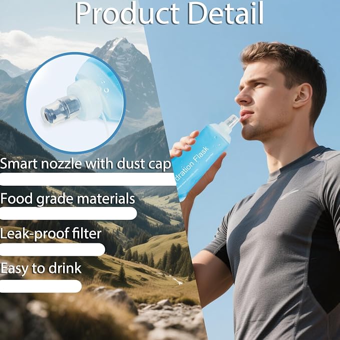 CLINTT 250ml Soft Flask, Foldable Running Water Bottle, TPU Folding Soft Water - Image 5