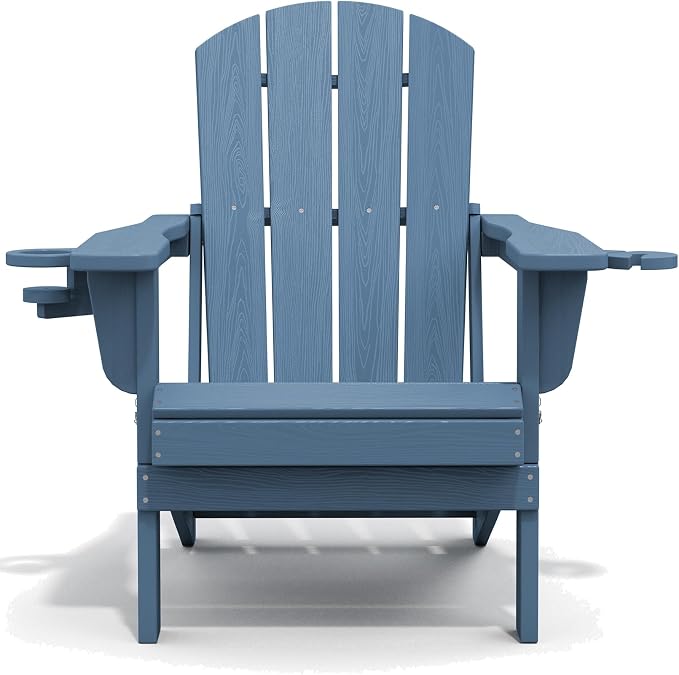 SERWALL Folding Adirondack Chair, HDPE Adirondack Chairs Set of 8, Plastic - Image 11