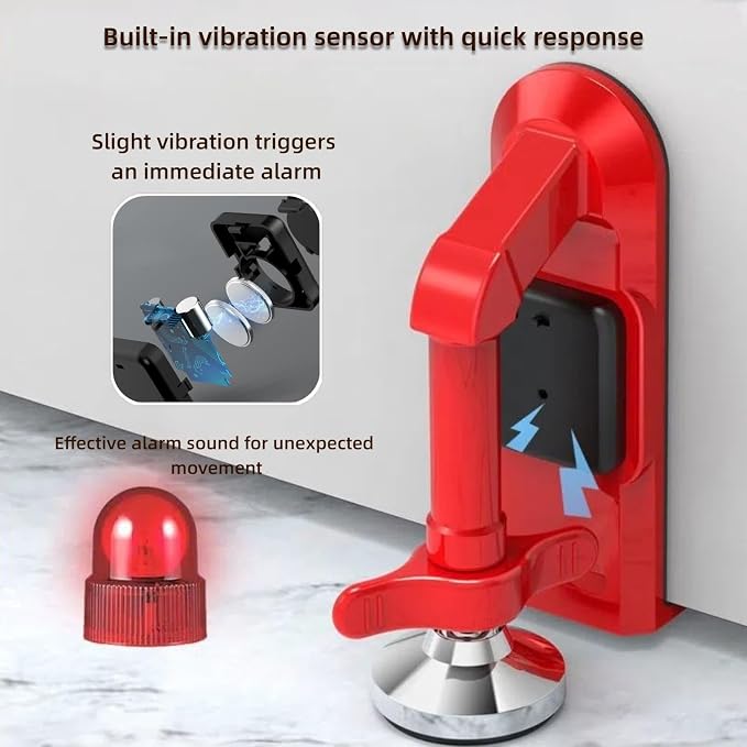 Portable Alarm Door Stopper, Portable Door Jammer, Travel Anti Theft Door - Image 4