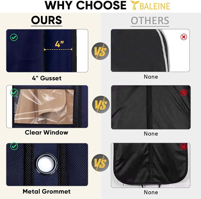 BALEINE 5PK Heavy Duty Garment Bag - Image 7