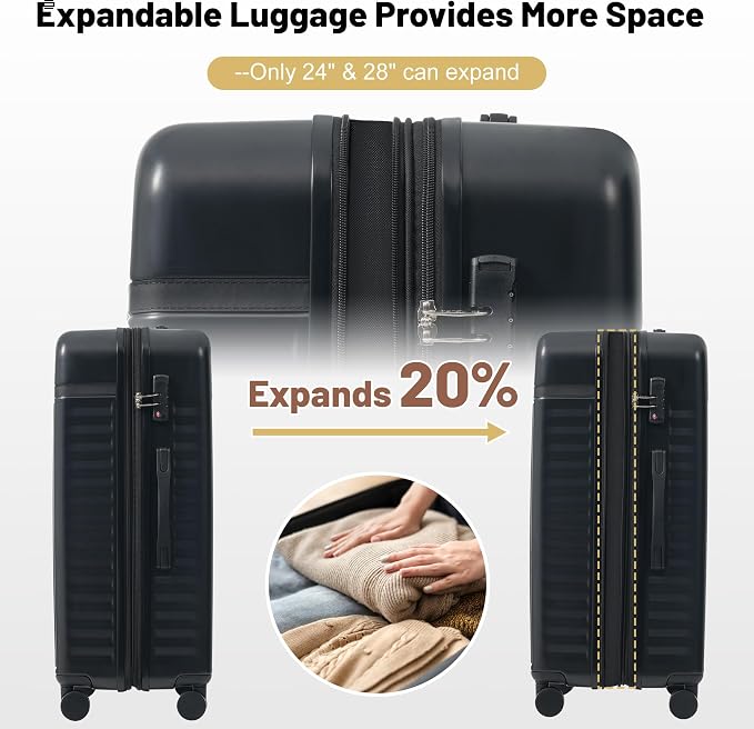 Merax Luggage Sets, Durable Hardshell 3 Piece Suitcase - Image 3