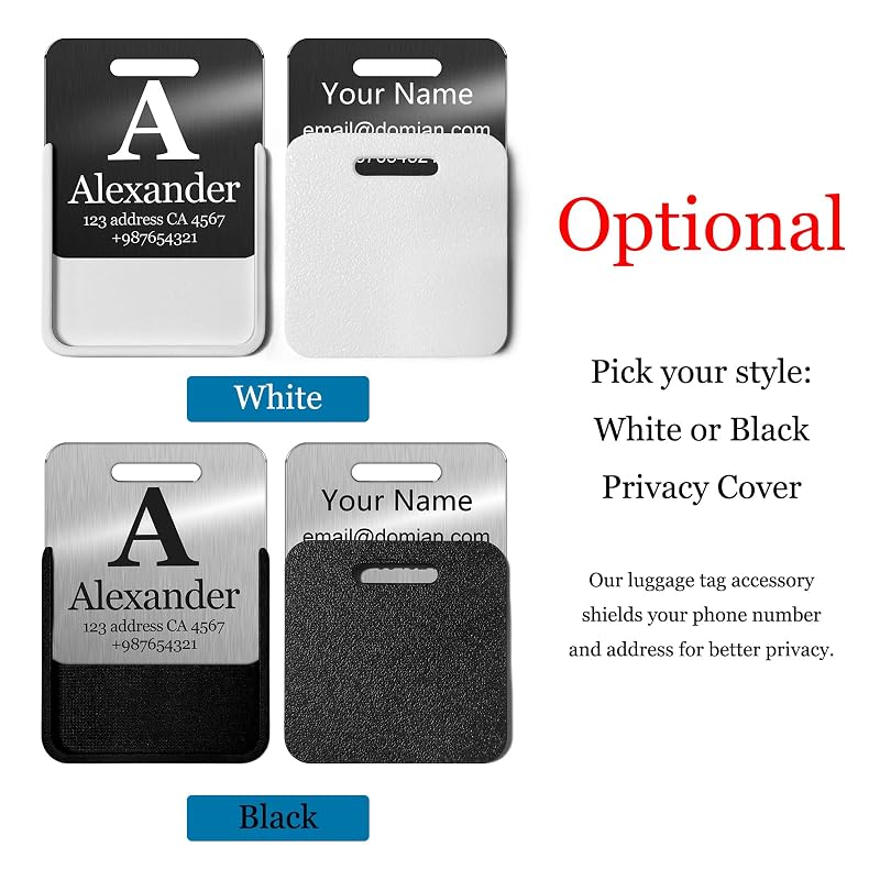 Stainless Steel Personalized Luggage Tags - Image 3