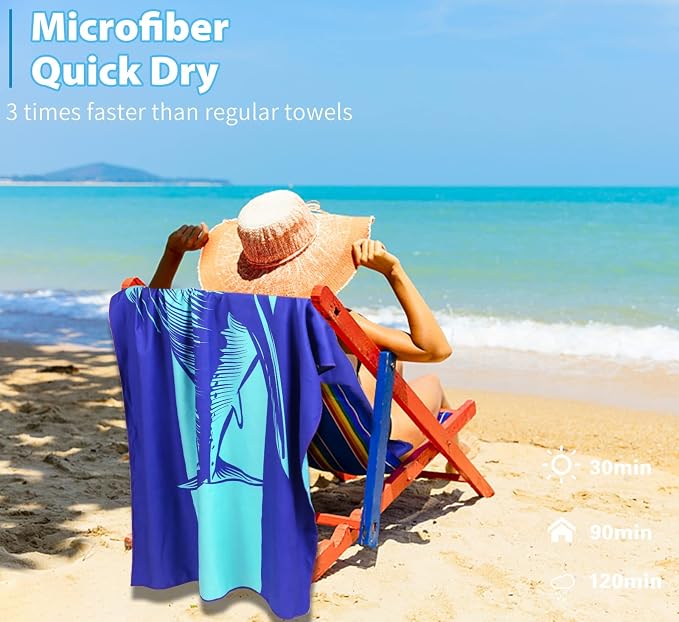 6 Pack Microfiber Oversized Lightweight Beach Towel 71"x32" Extra Thin Large - Image 6