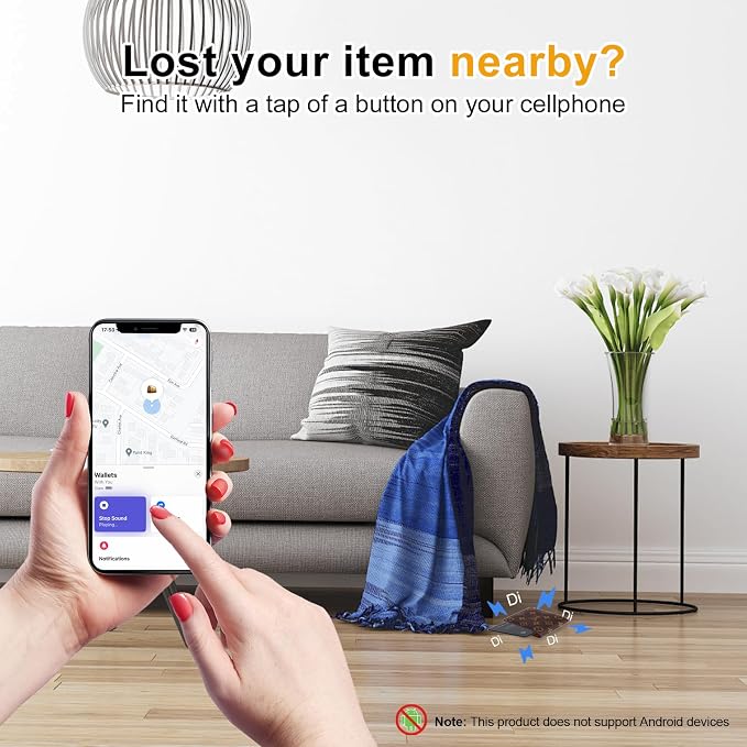 LBPRT Air Card Tag Rechargeable Wallet Tracker Thin 1.6mm, Item Finder Work - Image 4
