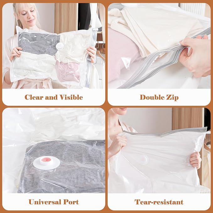 Vacuum Seal Bags for Clothing, 16 Pack Vacuum Storage Bags - Image 6