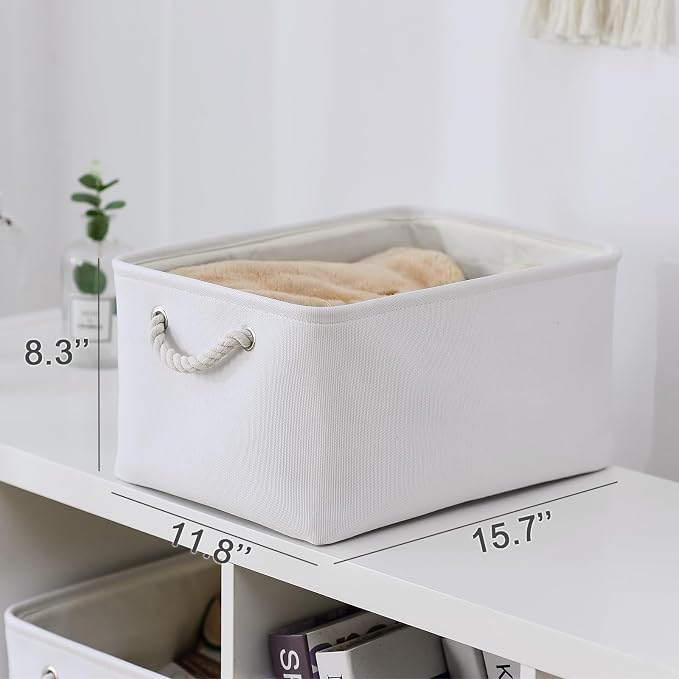 TheWarmHome Fabric Storage Bin, Large 1 Pack 15.7L*11.8W*8.3H Storage Basket - Image 5