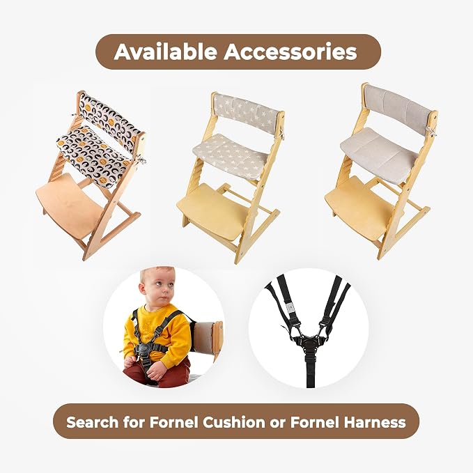 FORNEL Scandinavian Wooden High Chair | The Adjustable Grow-with-Me Chair - Image 7