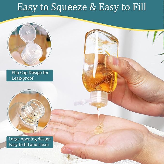 Cosywell Travel Shampoo Bottles 4pcs 3.4oz TSA Approved Leak Proof Empty - Image 4