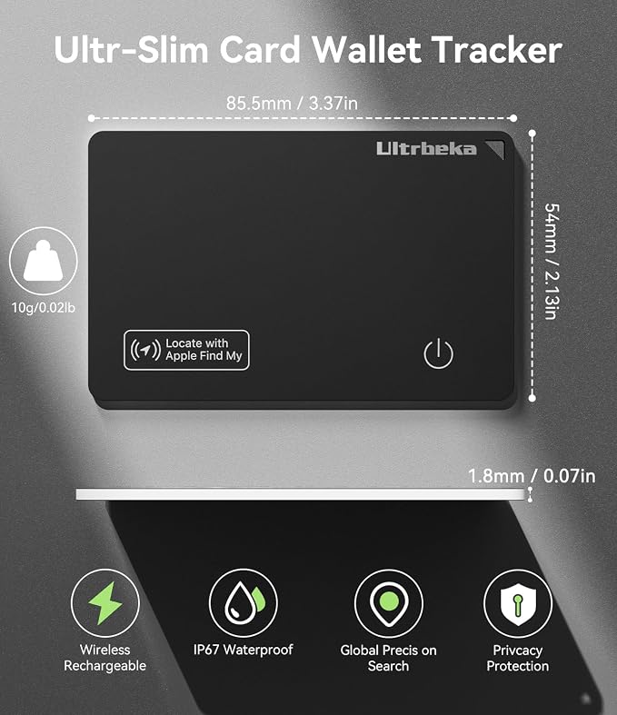 Ultra-Thin Air Tag Wallet Tracker Card 0.07in IP68 Waterproof Bluetooth Tracker - Image 2