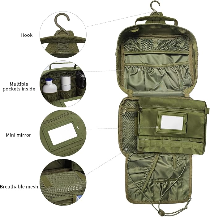 Travel Toiletry Bag for Men, Hanging Toiletry Bag, Portable Organizer Dopp Kit - Image 3