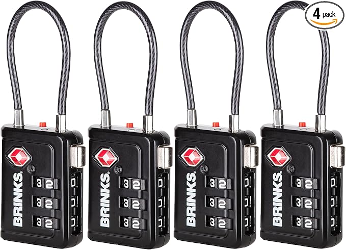 Brinks TSA Accepted Indicator Luggage Lock, New More Secure TSA008 Key by Brinks