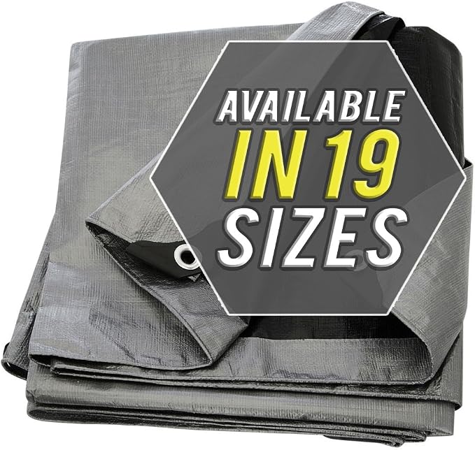 Tarp Cover 8X10 Silver/Black 2-Pack Thick Material, Waterproof, RV Or Pool by Trademark+Supplies