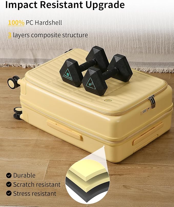 aji Expandable Top Open 24 Inch Checked Luggage - Image 6