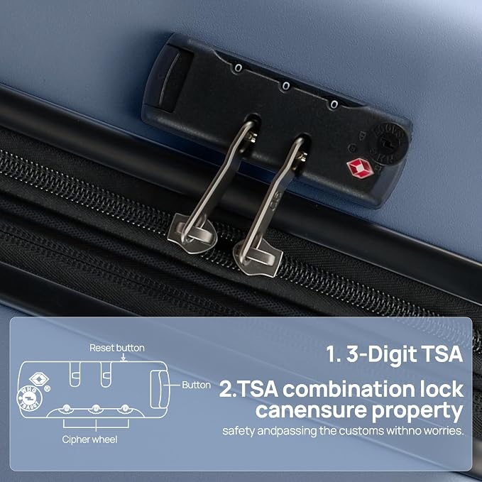 Carry on Luggage 22 X 14 X 9 Airline Approved, 20 Inch Luggage - Image 6