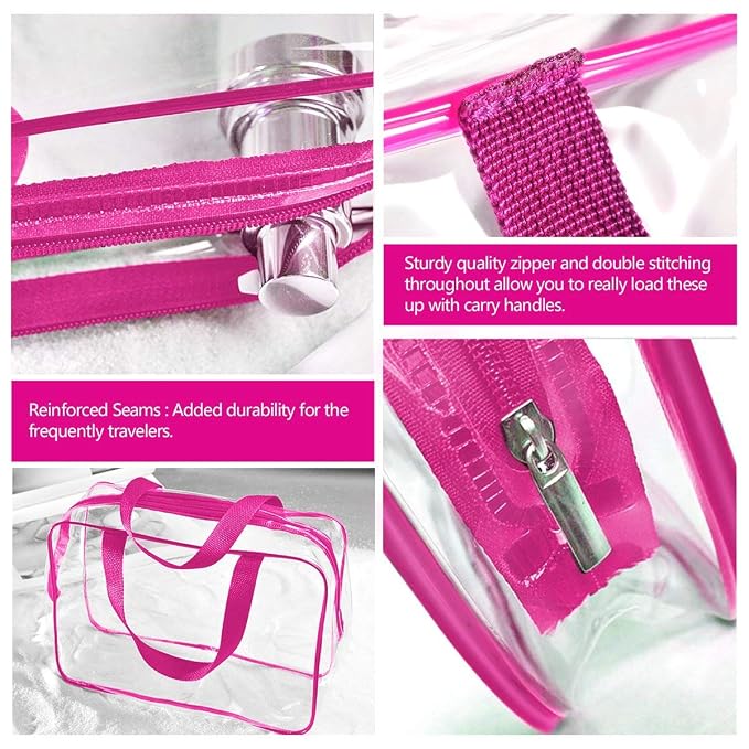 2Pcs Crystal Clear PVC Travel Toiletry Bag Kit - Image 2
