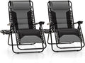MFSTUDIO Padded Zero Gravity Chair Set of 2, Folding Patio Lounge Recliner by MFSTUDIO