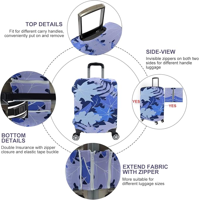Travel Luggage Cover, Suitcase Protector Bag Fits 29-30 Inch Luggage Bluemaple - Image 2