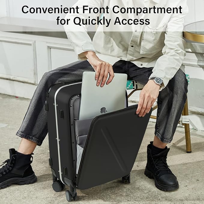 MILADA Wide Handle Carry On Luggage - Image 2