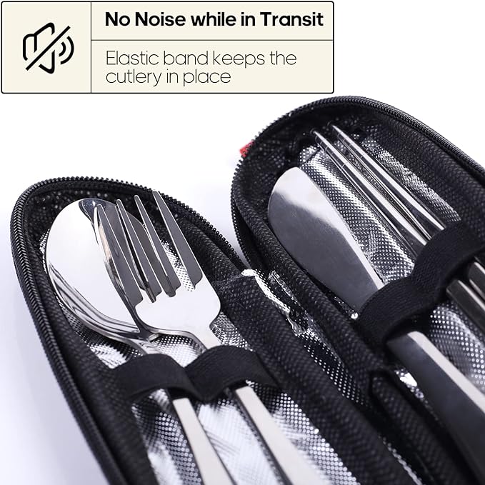 Travel Utensils with Case, Quatish Portable Silverware Set - Image 3