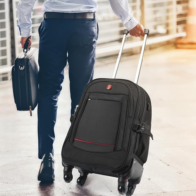 StarCloud 4-Wheel Rolling Backpack 45L: 17.3-Inch Roller Travel Laptop Backpack - Image 7