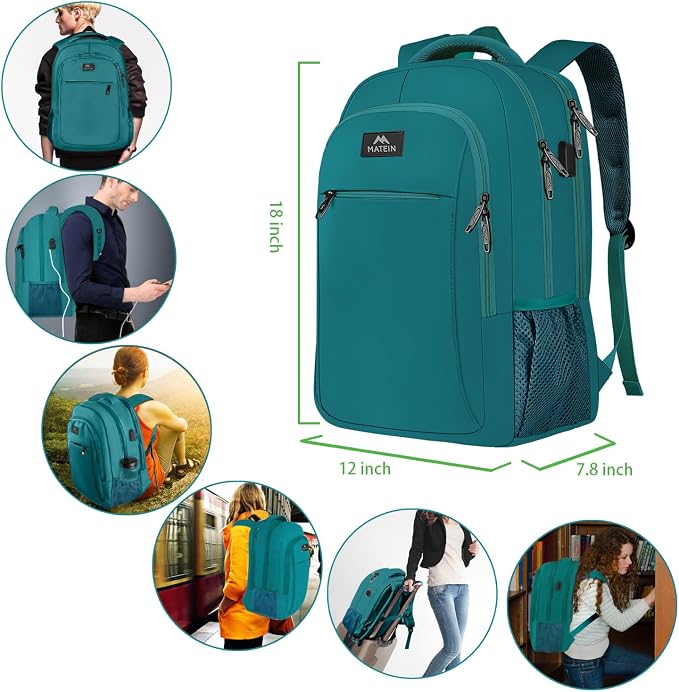 MATEIN Slim Laptop Backpack, Anti Theft 15.6 inch Computer Travel Backpack - Image 6