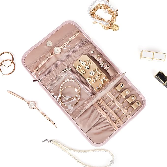 BELALIFE Travel Jewelry Case Organizer, Foldable Storage Roll - Image 2