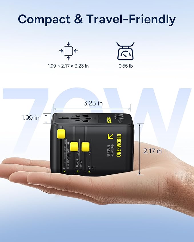 Baseus 70W Universal Travel Adapter and Baseus 60W Retractable USB C Cable - Image 5