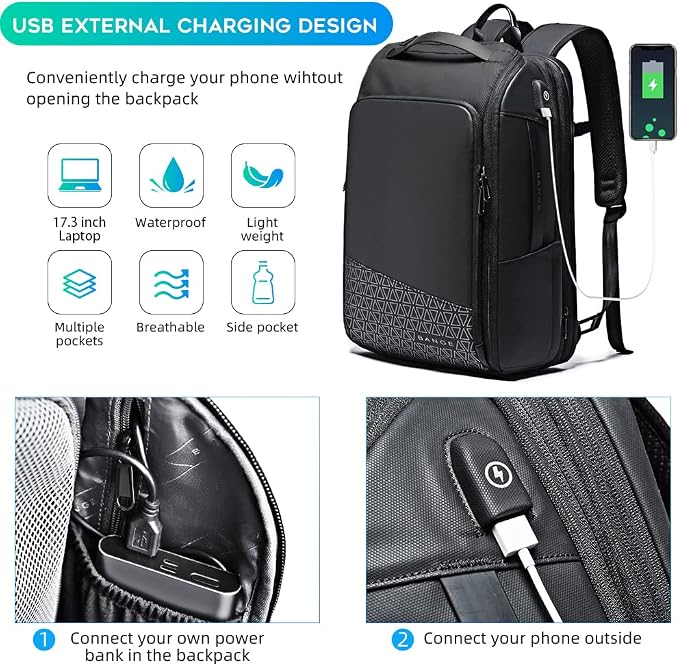BANGE 45L Expandable Travel Backpacks, Weekender Carry On Backpack, Flight - Image 4