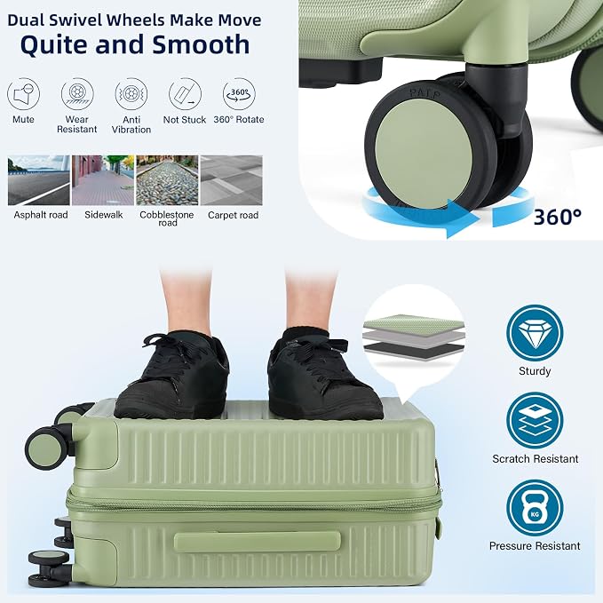 Hard Shell Suitcases Expandable Travel Luggage Sets 3 Piece, Carry on and Check - Image 6