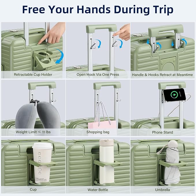 Hard Shell Suitcases Expandable Travel Luggage Sets 3 Piece, Carry on and Check - Image 2