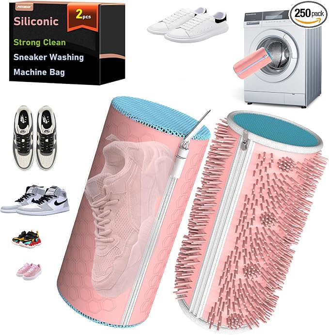 Upgrade Strong Clean Siliconic Shoe Washing Machine Bag 2 Pcs, XXXL Honeycomb by PHIXBEAR