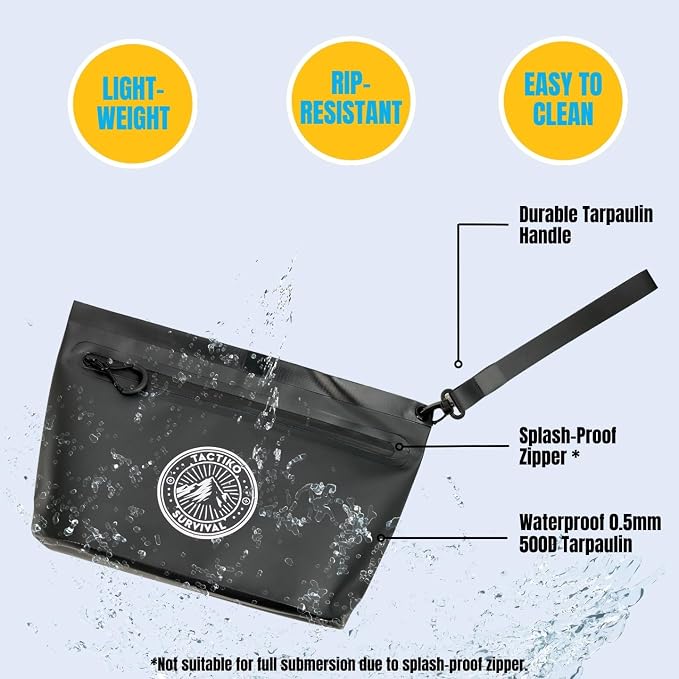 3-Pack Tactiko Heavy-Duty Splash Water Resistant Zipper Pouches - 3 L Hold-All - Image 3