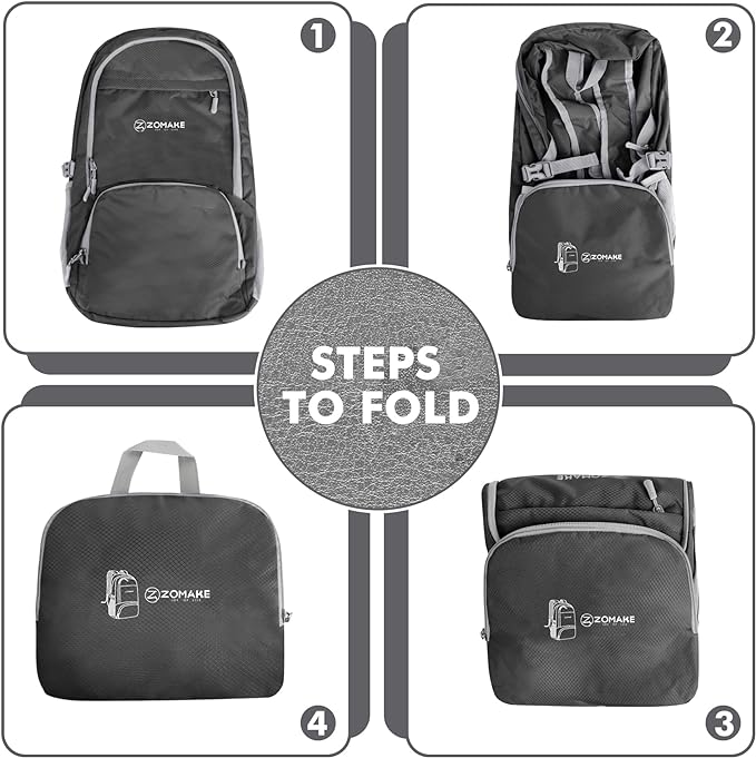 ZOMAKE Lightweight Packable Backpack 30L, Foldable Hiking Backpacks Water - Image 5