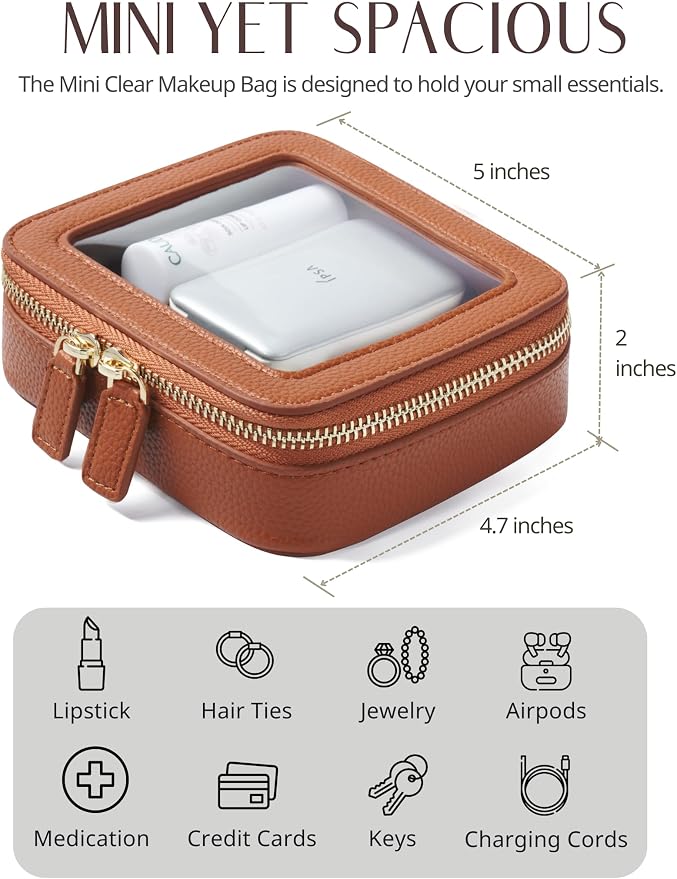 Popvibe Clear Makeup Bag Travel Cosmetic Case Transparent Toiletry Bag - Image 4