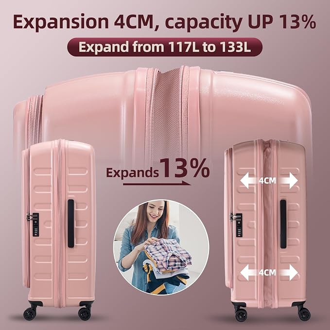 29 Inch Luggage with Expansion & Side Opening Design, 50 * 31*76cm, 117L~133L - Image 2