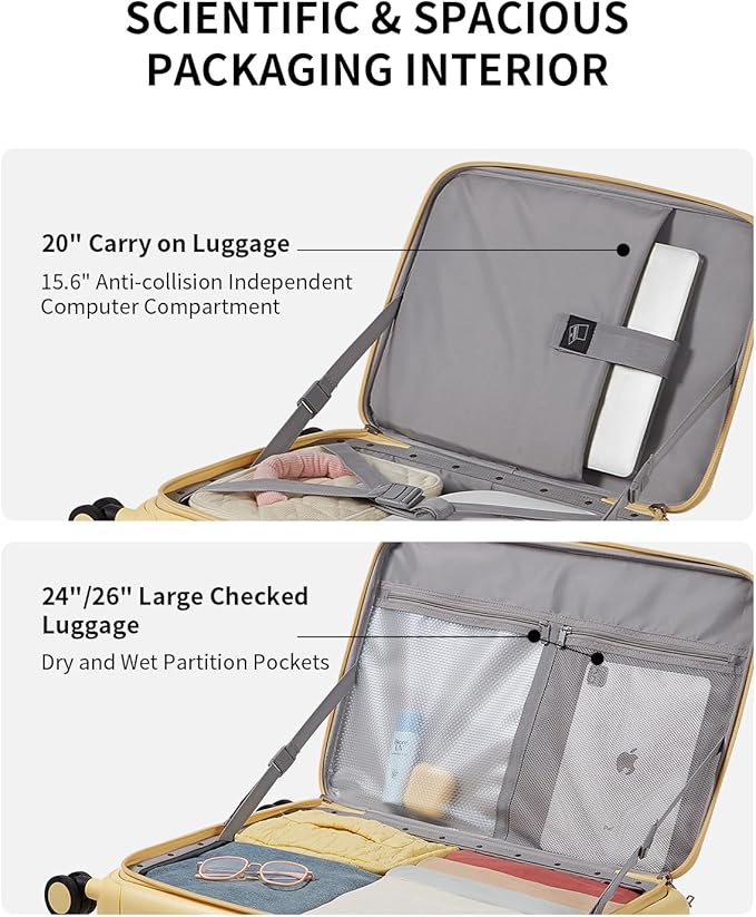 aji Expandable Top Opening 24 Inch Checked Luggage - Image 5