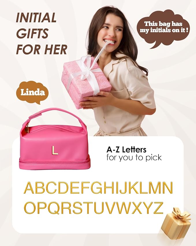 Monogrammed Gifts for Women, Personalized Makeup Bag - Image 2