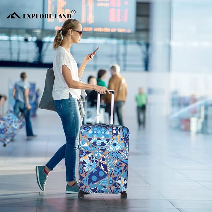 Explore Land Travel Luggage Cover Suitcase Protector Fits 27-30 Inch Case - Image 6